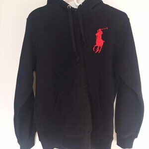 Polo Ralph Lauren Men's Black Cotton Hoodie, Size M